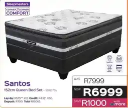 Sleepmasters Sleepmasters Santos 152cm Queen Bed Set offer