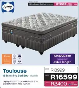 Sleepmasters Sealy Toulouse 183cm King Bed Set offer