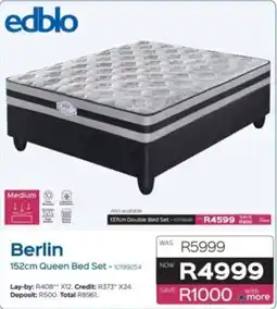 Sleepmasters Edblo Berlin 152cm Queen Bed Set offer