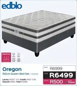 Sleepmasters Edblo Oregon 152cm Queen Bed Set offer