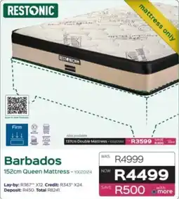 Sleepmasters Restonic Barbados 152cm Queen Mattress offer