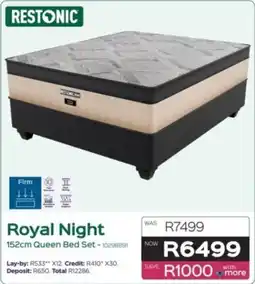 Sleepmasters Restonic Royal Night 152cm Queen Bed Set offer