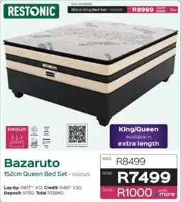 Sleepmasters Restonic Bazaruto 152cm Queen Bed Set offer
