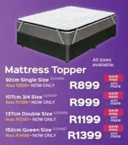 Sleepmasters Sleepmasters Mattress Topper 92cm Single Size offer