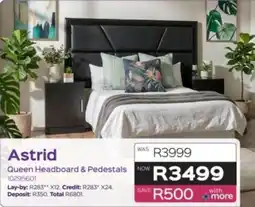 Sleepmasters Astrid Queen Headboard & Pedestals offer