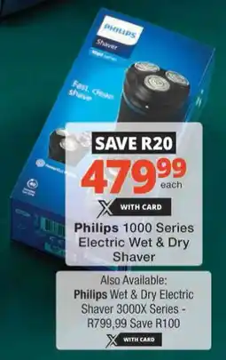 Checkers Hyper Philips 1000 Series Electric Wet & Dry Shaver offer