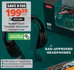 Checkers Hyper Xceed Black Foldable Bluetooth Headphones offer