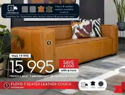 Rochester Floyd 3 seater leather couch offer