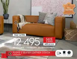 Rochester Floyd 2 seater leather couch offer