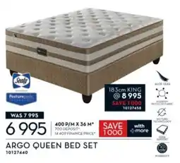 Rochester Sealy argo queen bed set offer