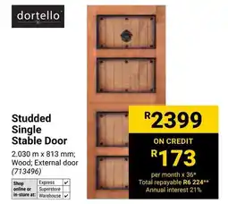 Builders Warehouse Dortello Studded Single Stable Door offer
