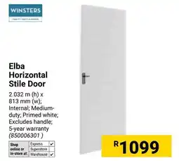 Builders Warehouse Winsters Elba Horizontal Stile Door offer