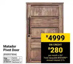 Builders Warehouse Matador Pivot Door offer
