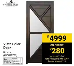 Builders Warehouse Swartland Vista Solar Door offer
