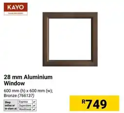 Builders Warehouse Kayo 28 mm Aluminium Window Bronze offer