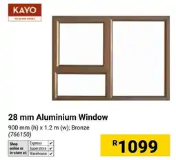 Builders Warehouse Kayo 28 mm Aluminium Window Bronze offer