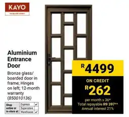 Builders Warehouse Kayo Aluminium Entrance Door offer