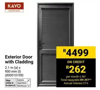 Builders Warehouse Kayo Exterior Door with Cladding offer