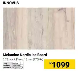 Builders Warehouse Innovus Melamine Nordic Ice Board offer