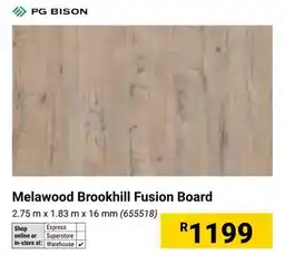Builders Warehouse PG Bison Melawood Brookhill Fusion Board offer