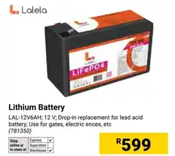 Builders Warehouse Lalela Lithium Battery offer