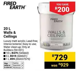 Builders Warehouse Fired Earth Walls & Ceilings offer