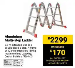 Builders Warehouse Aluminium Multi-step Ladder offer