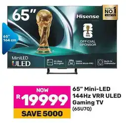 Game Hisense 65" Mini-LED 144Hz VRR ULED Gaming TV offer