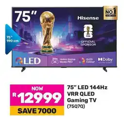 Game Hisense 75" LED 144Hz VRR QLED Gaming TV offer