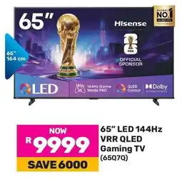 Game Hisense 65" LED 144Hz VRR QLED Gaming TV offer