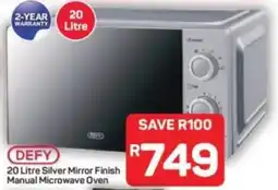 Pick n Pay Hypermarket Defy Silver Mirror Finish Manual Microwave Oven offer