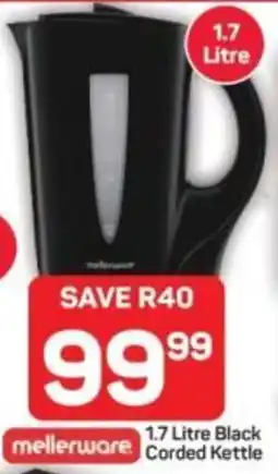 Pick n Pay Hypermarket Mellerware Black Corded Kettle offer