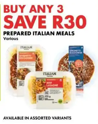 Woolworths Prepared italian meals offer