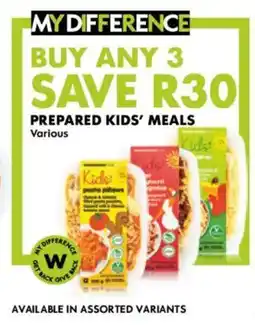 Woolworths Prepared kids' meals offer