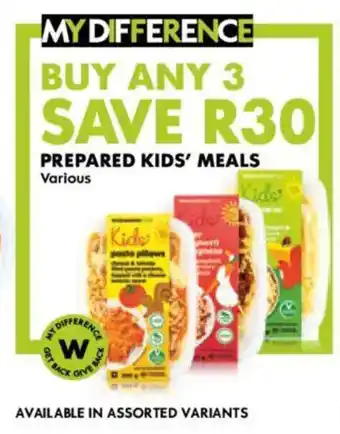 Woolworths Prepared kids' meals offer