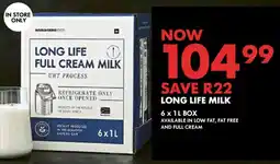 Woolworths Long life full cream milk offer