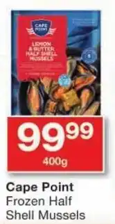 Checkers Cape Point Frozen Half Shell Mussels offer