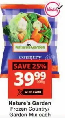 Checkers Nature's Garden Frozen Country/ Garden Mix offer