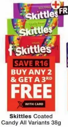 Checkers Skittles Coated Candy All Variants offer