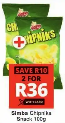 Checkers Simba Chipniks Snack offer