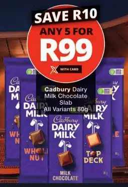 Checkers Cadbury Dairy Milk Chocolate Slab All Variants offer