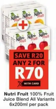 Checkers Nutri Fruit 100% Fruit Juice Blend All Variants offer
