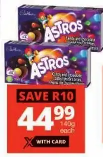 Checkers Cadbury Astros Sweets offer