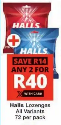 Checkers Halls Lozenges All Variants offer