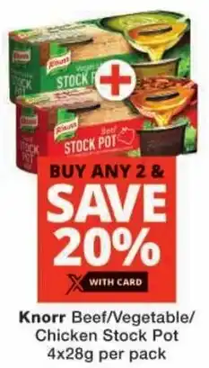 Checkers Knorr Beef/ Vegetable/ Chicken Stock Pot offer