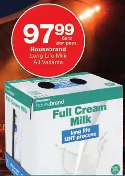 Checkers Housebrand Long Life Milk All Variants offer