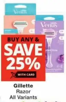 Checkers Gillette Razor All Variants offer