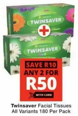 Checkers Twinsaver Facial Tissues All Variants offer