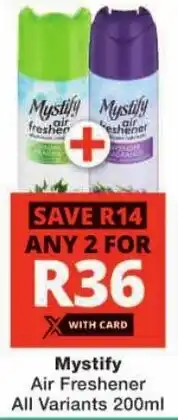 Checkers Mystify Air Freshener All Variants offer