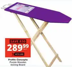Checkers Profile Concepts Purple Wooden Ironing Board offer